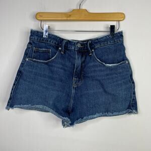 Good American Good Vintage Frayed Denim Cutoffs Jean Shorts Stretch Womens 8 29